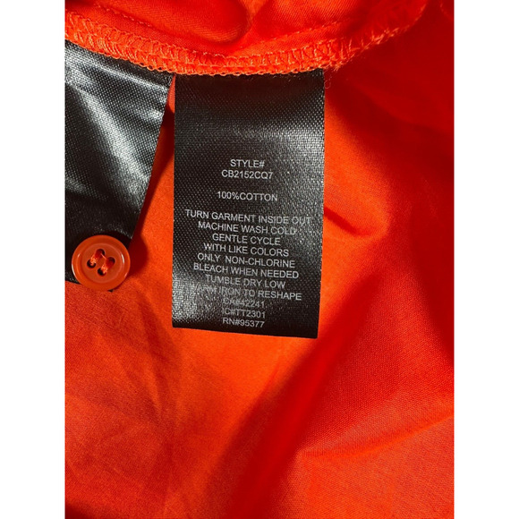 Sanctuary Size Medium Oversized Boyfriend Back Slit Button-Up Shirt Orange NWT - Picture 6 of 6